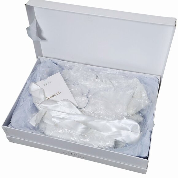 House‎ of CB Isabelle White Lace Off Shoulder Long Sleeve Wedding Dress Gown M - Picture 12 of 15